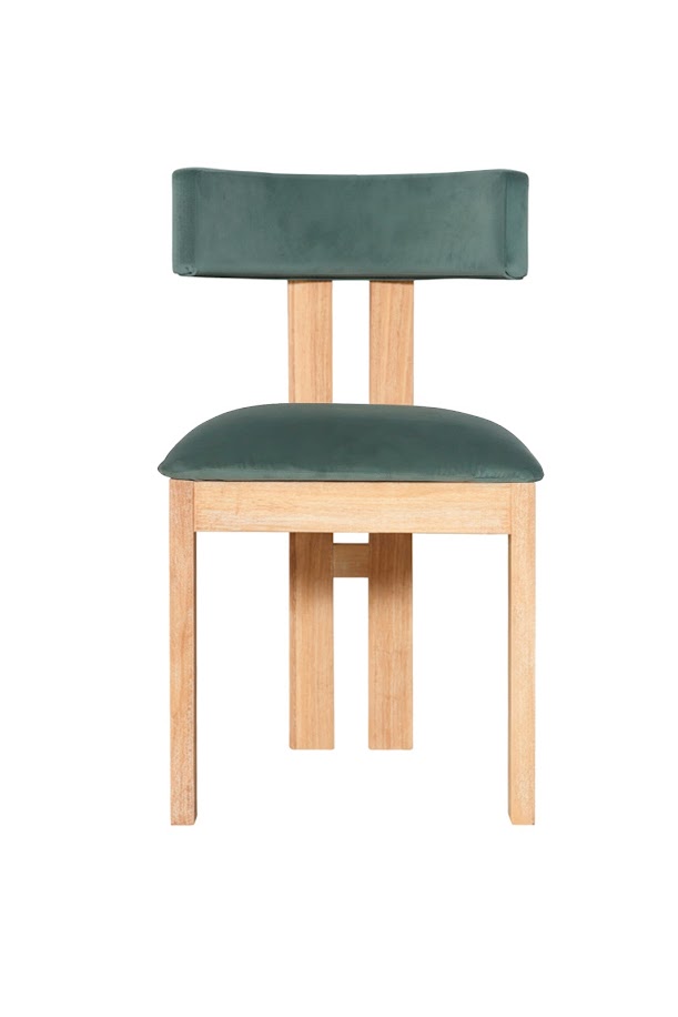 Elisa Natural Chair - Sage Green